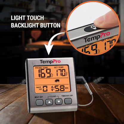 TempPro TempTrack Digital Meat Thermometer for Cooking and Grilling
