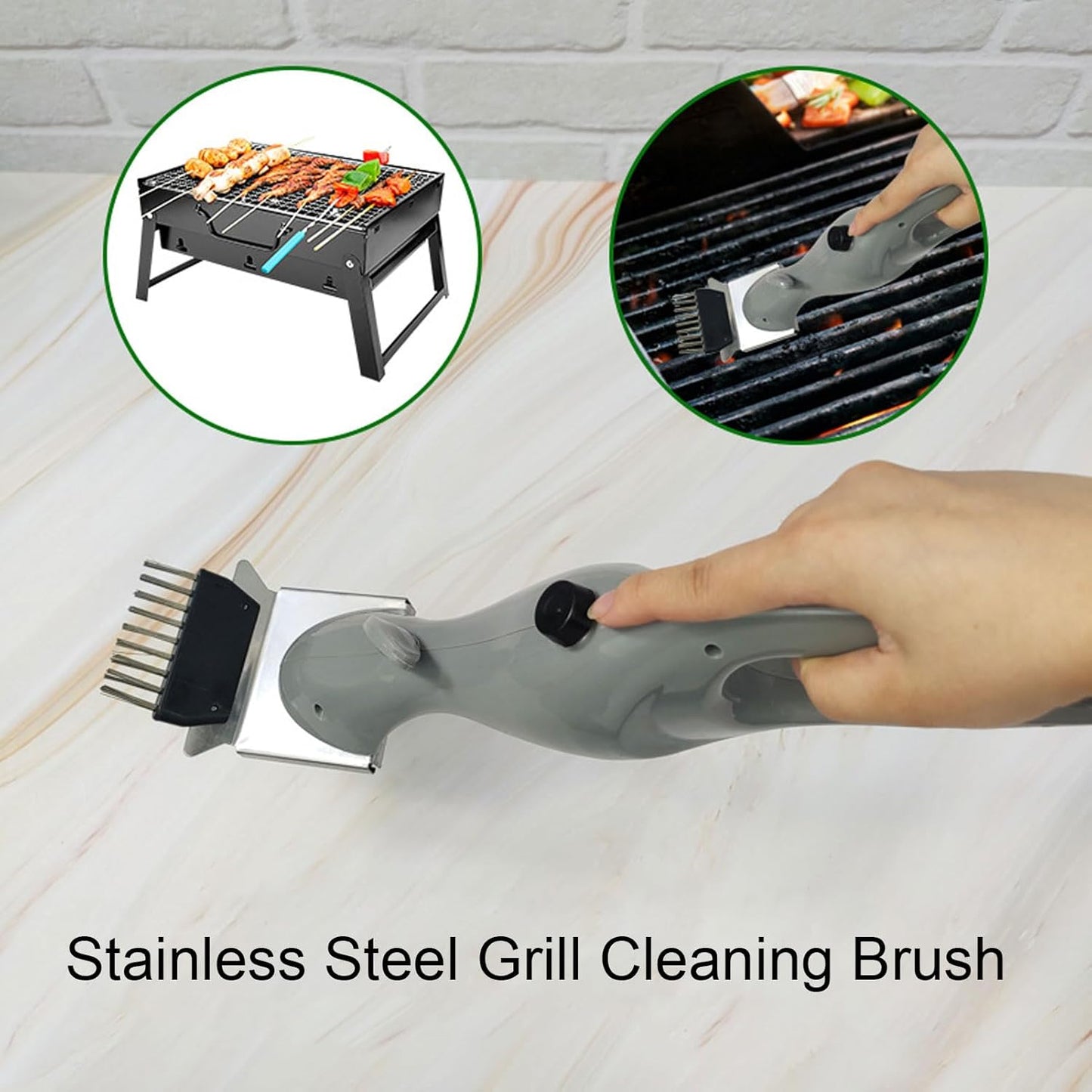 Barbecue Grill Steam Brush, Portable Grill Brush, Stainless Steel Cleaning Tool with Steam Function, Ideal for Outdoor BBQ Grilling