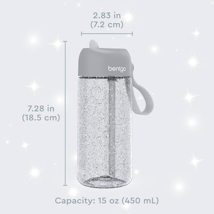 Bentgo Kids Water Bottle - Leak-Proof, Durable Tritan PFAS- & BPA-Free 15 fl oz, Kids/Toddlers Ages 3+ for School & Sports; Bite & Sip Spout, Carrying Handle, Dishwasher Safe (Unicorn)