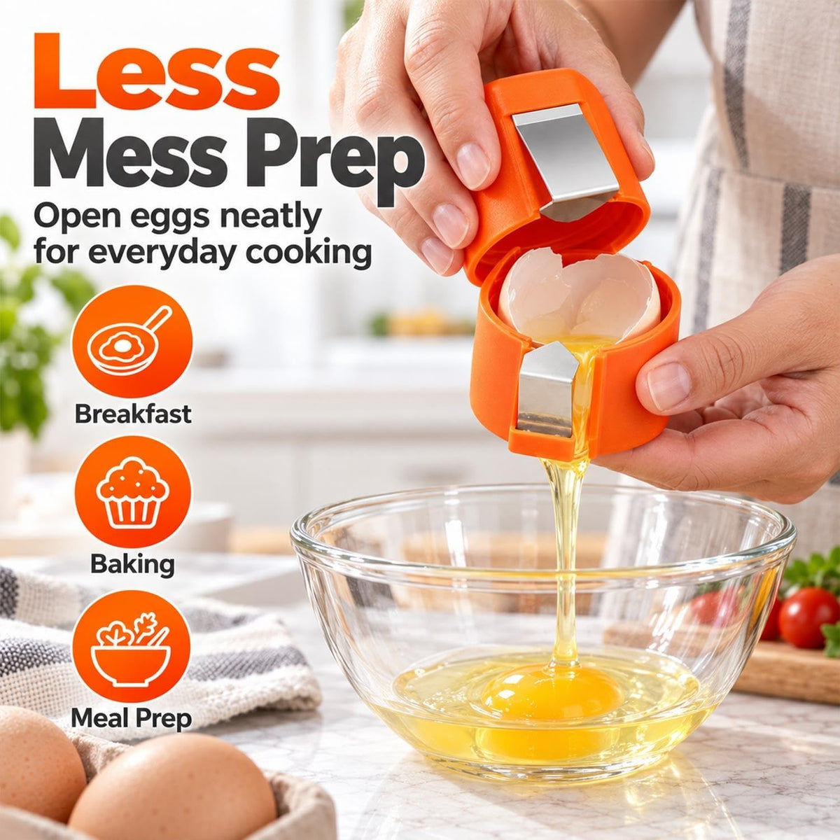 Egg Peeler Portable Tool for Hard Boiled Prep with Crack and Peel Design
