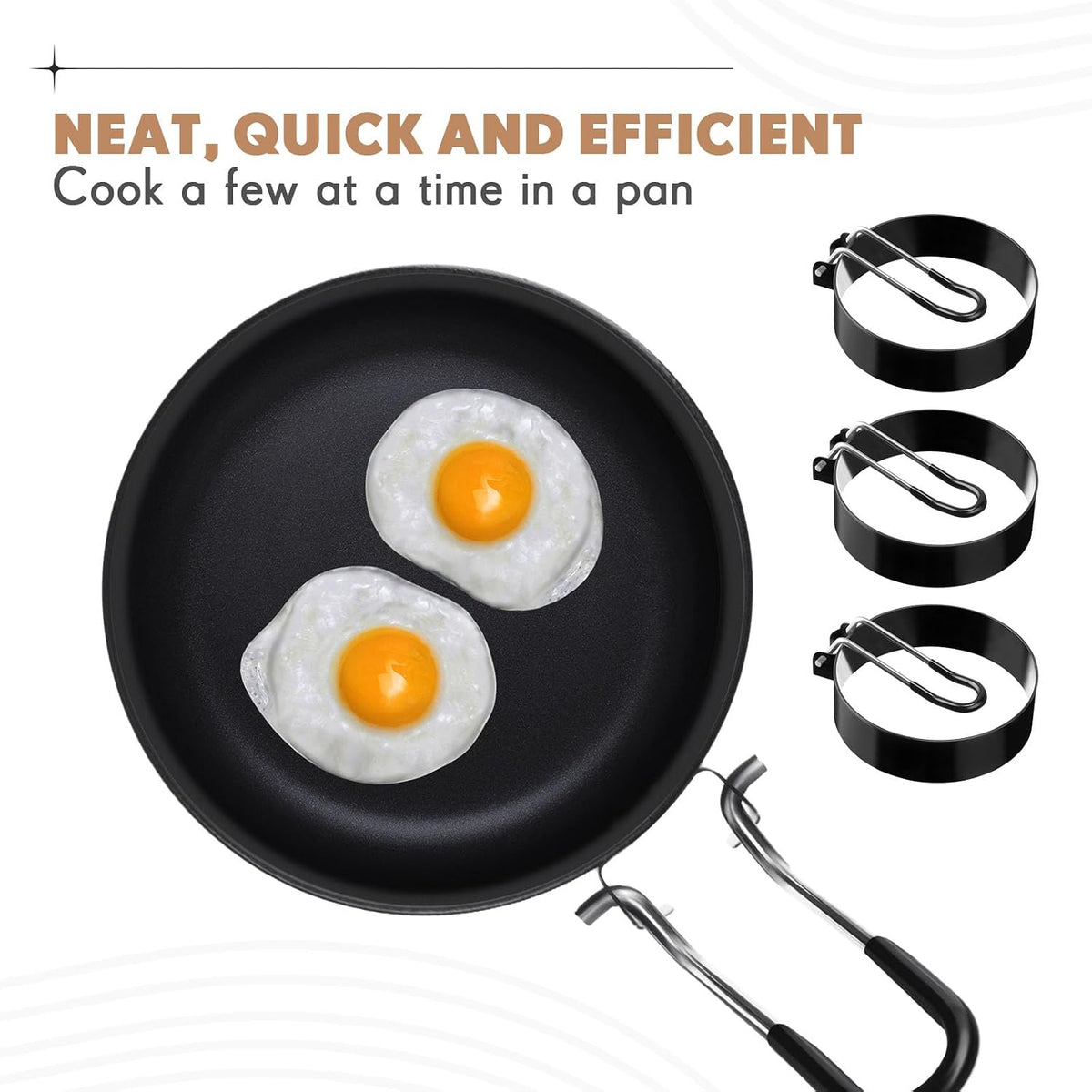 Yaomiao 12 Pcs Egg Rings for Griddle Nonstick Pancake Mold, 3 Inch