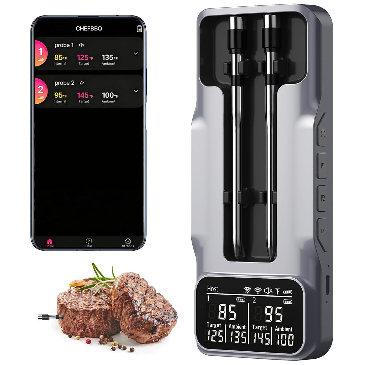 Wireless Meat Thermometer Digital, 800FT Bluetooth Food Thermometer