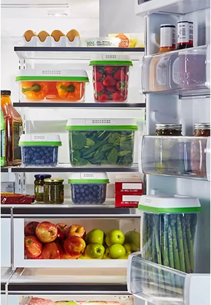 Rubbermaid FreshWorks Produce Saver, Medium and Large Storage Containers, 8-Piece Set, Set of 4, Med & Lg, Clear