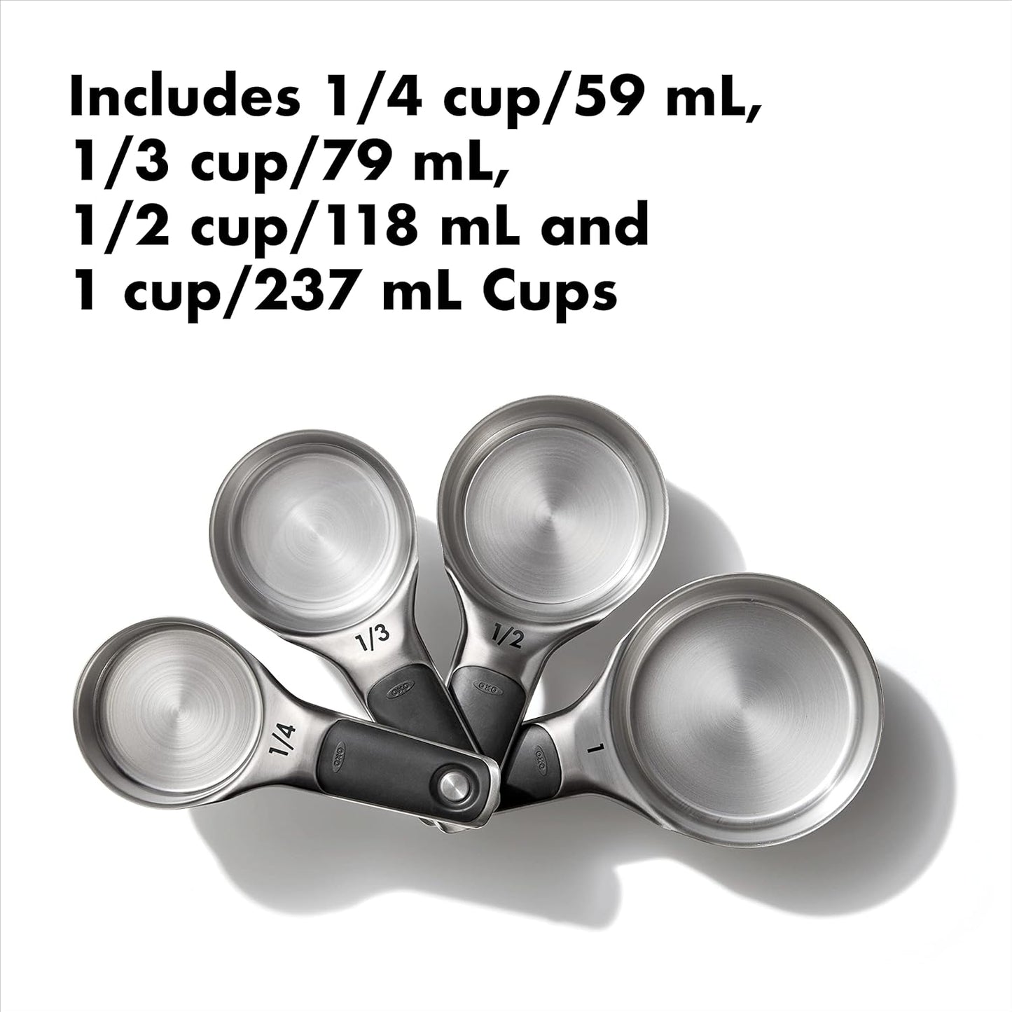 OXO Good Grips 4 Piece Stainless Steel Measuring Cups with Magnetic Snaps