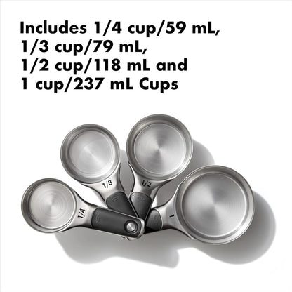 OXO Good Grips 4 Piece Stainless Steel Measuring Cups with Magnetic Snaps