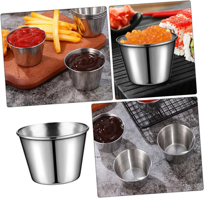 OUNONA 20pcs Stainless Steel Dipping Bowls Sauce Cups for Ketchup Condiments Appetizers for Restaurants and Home Use Versatile Kitchen Storage