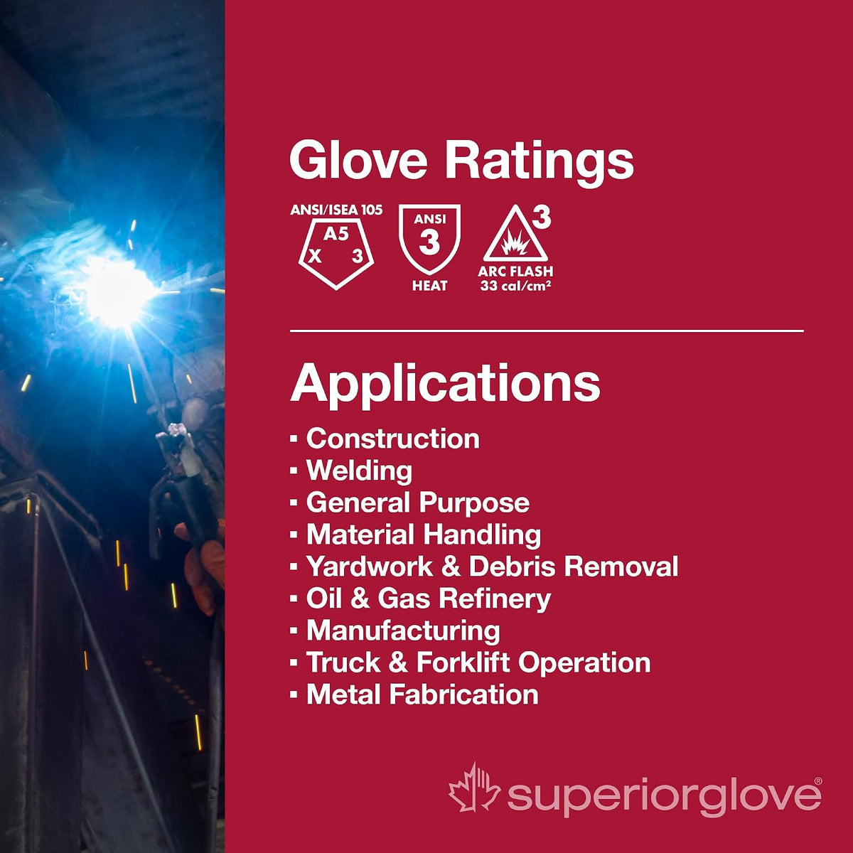 Superior Glove Endura Cut Resistant Leather Work Gloves