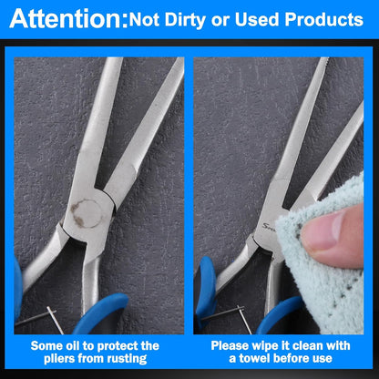 SPEEDWOX Long Reach Bent Needle Nose Pliers With Smooth Jaw Angled Needle Nose Pliers For Jewelry Making Fish Bone Pliers Tweezers Bent Chain Nose Pliers For Wire Bending And Small Object Gripping