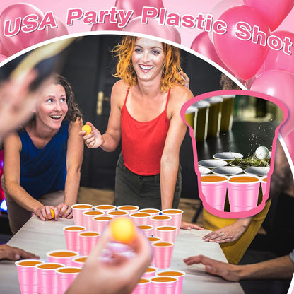 Roshtia 100 Pack 2 oz Plastic Shot Cups, Mini Disposable Shot Glasses 2 oz Wedding Party Cups for Bridal Shower Wedding Party, Beer Taste Serving, Snacks(Black, Gold)