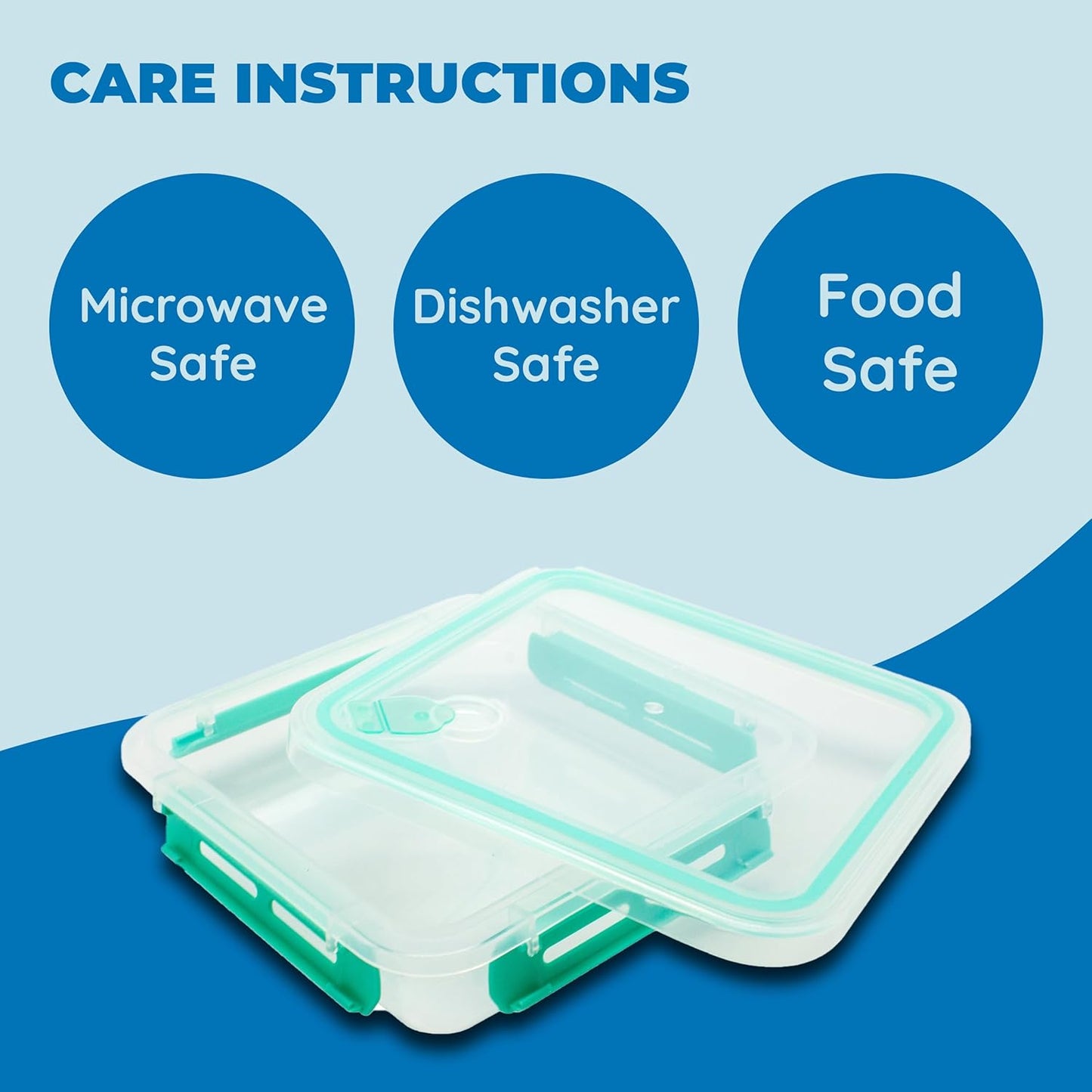 Biosmart Sandwich Container: 3 Pack Reusable, BPA Free Plastic Food Storage with Snap-Off, Leak-Proof Lid
