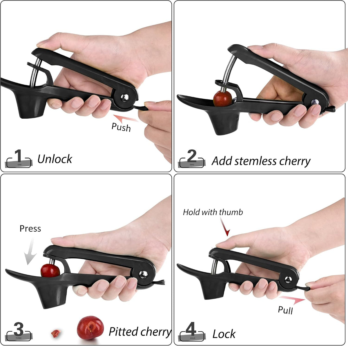 Cherry Pitter - Makmzoon Multi Cherries Corer Stainless Steel Pitter Tool Making Cherry Jam - 7 Cherries