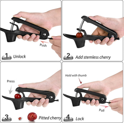 Cherry Pitter - Makmzoon Multi Cherries Corer Stainless Steel Pitter Tool Making Cherry Jam - 7 Cherries