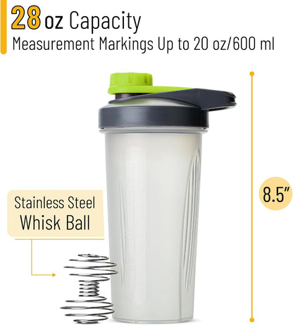 Mr. Pen- Shaker Bottles for Protein Mixes with Twist Cap, 28 oz