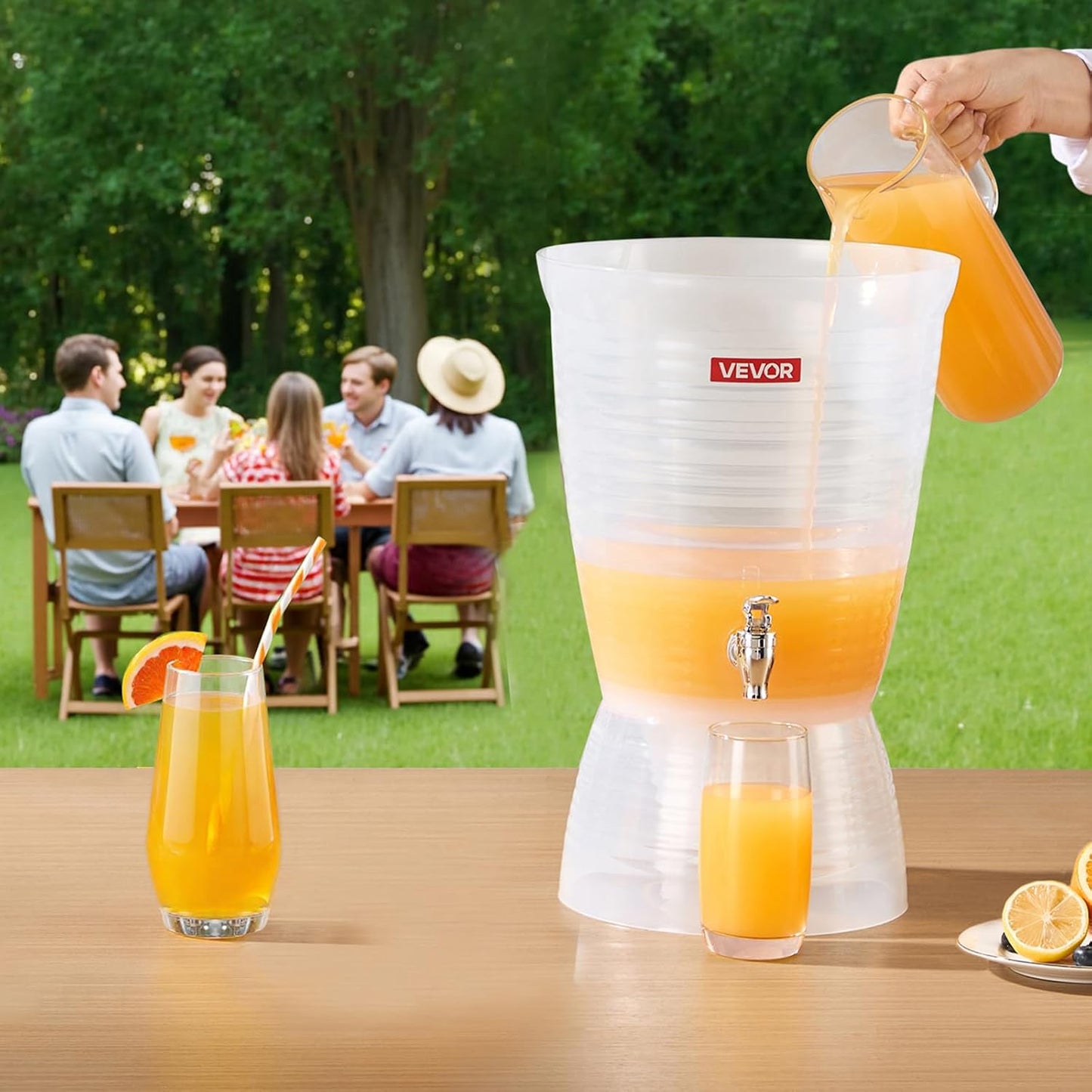 VEVOR Beverage Dispenser, 3 Gallon x 2 Drink Dispensers for Parties, Plastic Juice Dispenser with Stand Spigot Lid, Iced Tea Lemonade Juice Water Dispenser, for Restaurants, Hotels, Parties