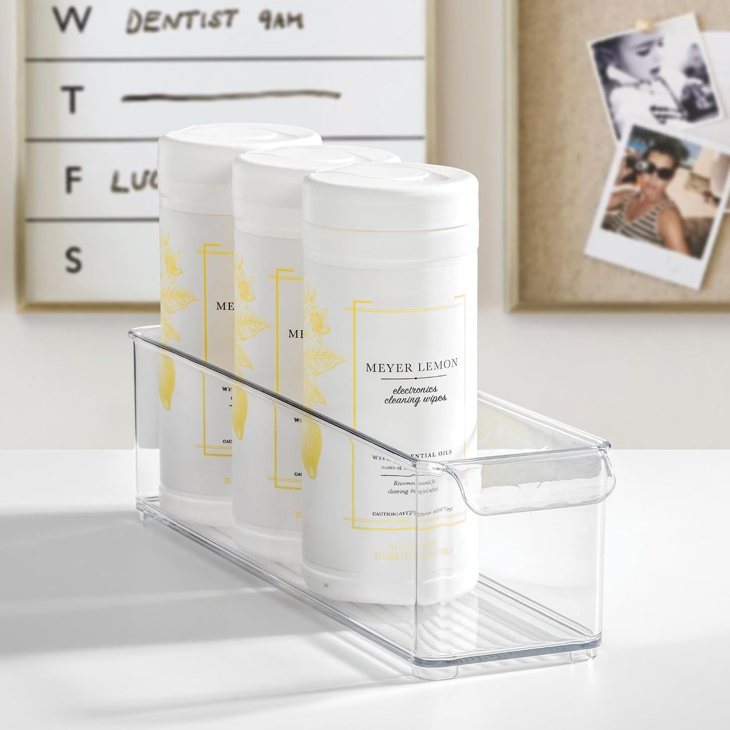 iDesign Stackable Fridge or Freezer Storage Bin with Front Handle, Set of 6, Clear, Made in the USA