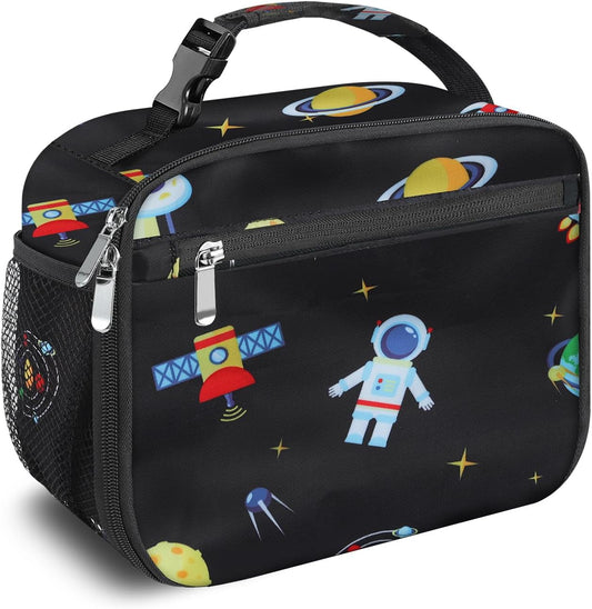 Kids Lunch Box for Boys Girls Lunch Bag Insulated Durable Lunchbox Children Lunch Tote Bag for School Black