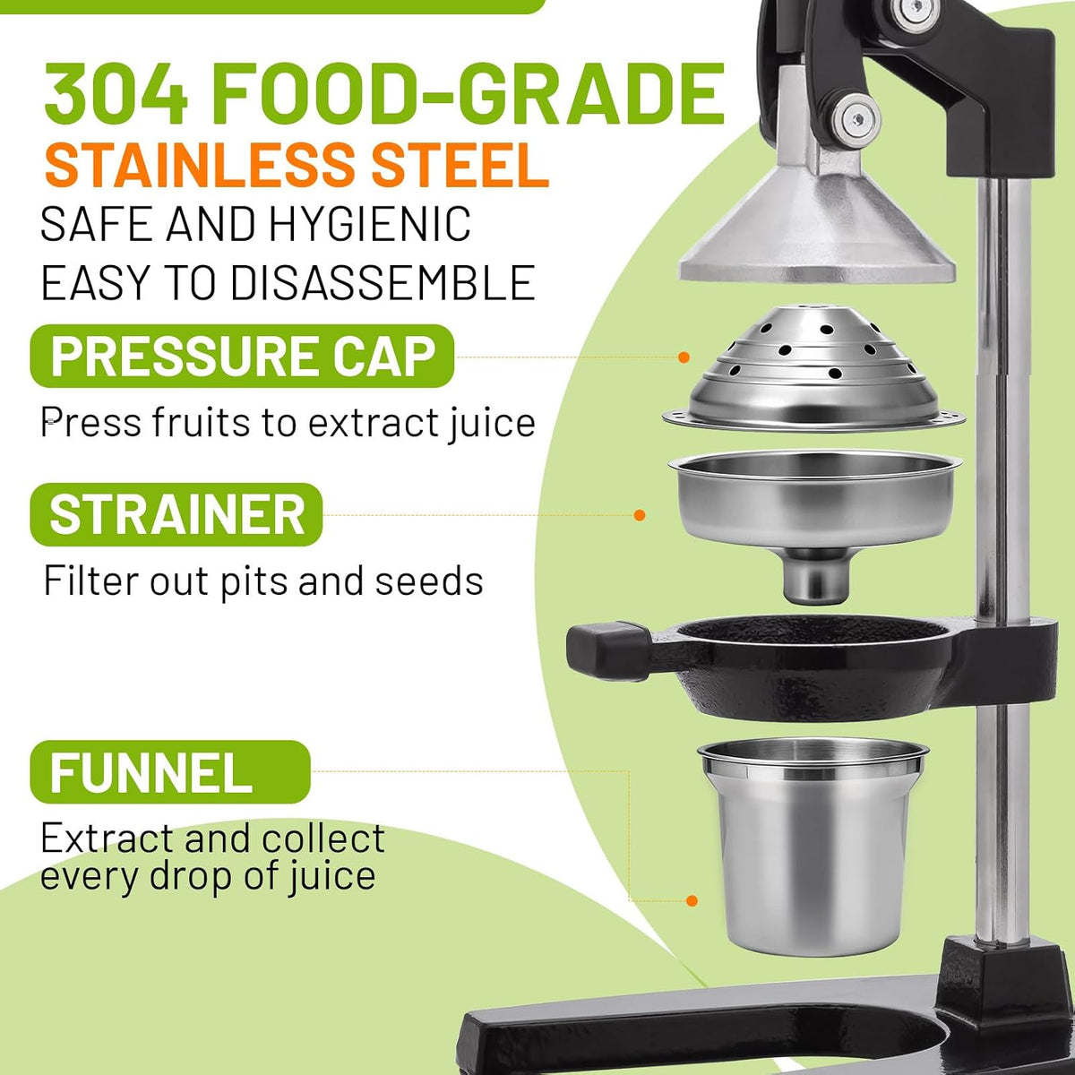 Cast Iron Juicer,Manual Juicer Hand Press,Professional Citrus Juicer
