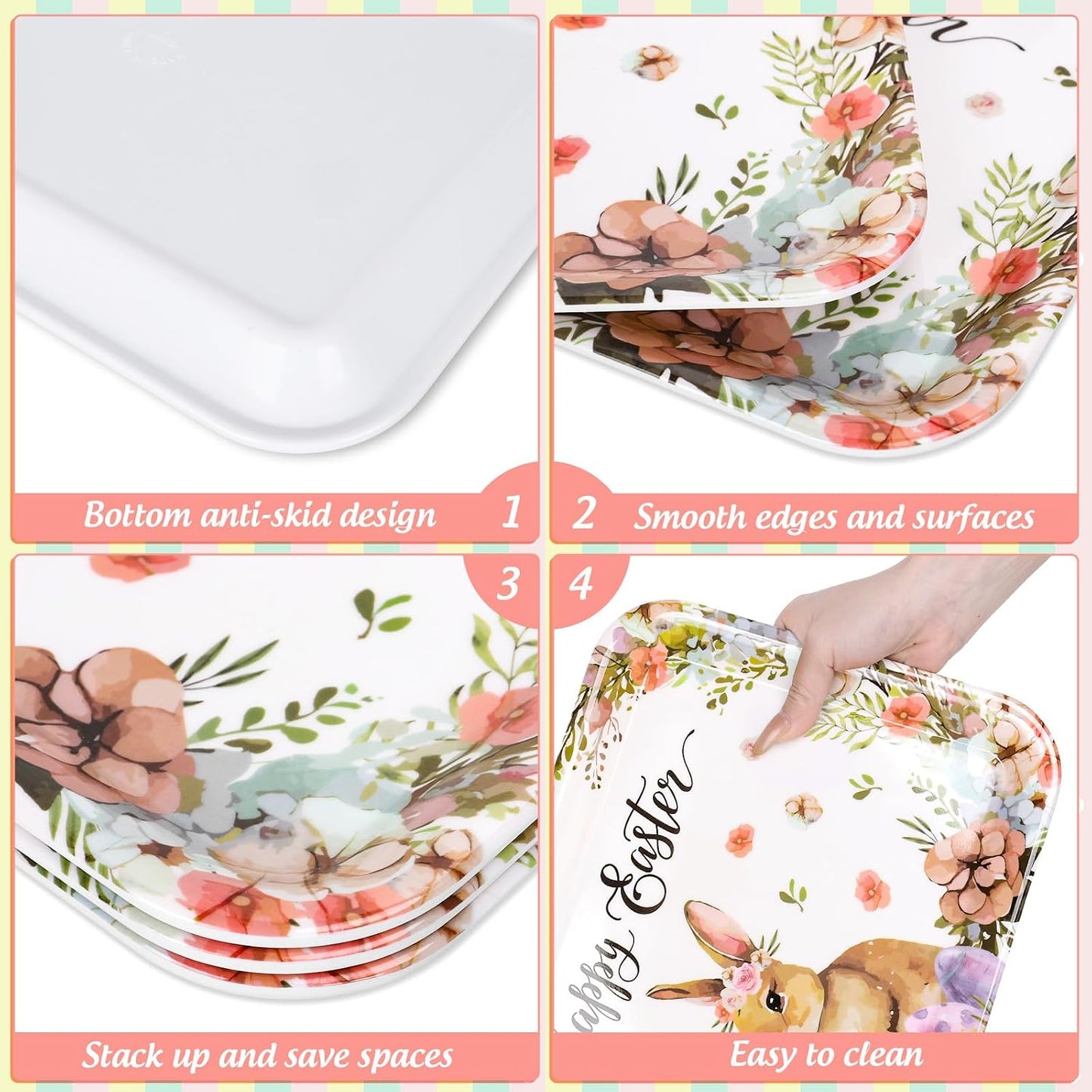 JarThenaAMCS 3Pcs Graduation Serving Trays 13 x 10 Inch Bachelor' s Hat Diploma Glitter Reusable Melamine Platter Congrats 2026 Grad Serving Dishes for Graduate Party Sharing Snacks Fruit Dessert