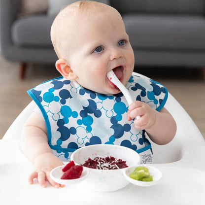 Bumkins Baby Bowl, Silicone Feeding Set with Suction for Baby and Toddler, Includes Spoon and Lid, First Feeding Set, Training Essentials for Baby Led Weaning for Babies 4 Months Up, Sage