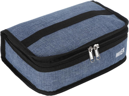 MIER Small Lunch Bag for Kids & Adults Compact Insulated Lunch Box Portable Thermal Mini Cooler for Work School Travel, Bluesteel