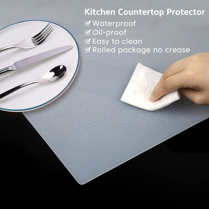 Silicone Mat Heat Resistant Mats for Countertop, Large Silicone Mats for Crafts Kitchen Counter Workbench Table protector, Size 36x24 inches Thick 2mm,Rolled Package,Light Blue