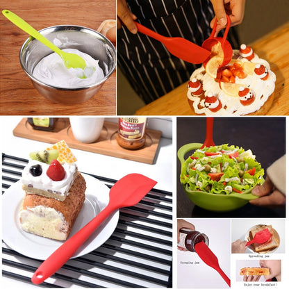 Silicone Spatulas Set, Rubber Spoon Spatula Heat Resistant Spoonula One Piece Design Seamless Spatula Non-Stick Scrapers Baking Mixing Tool (Dark Blue)