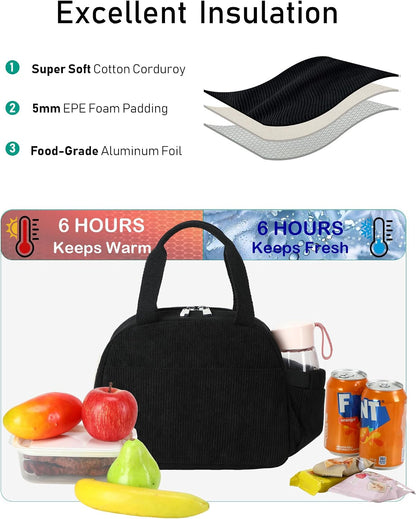 Lunch Box Lunch Bag Insulated Lunchbox Cute Reusable Lunch Tote bags for School Work Picnic for Kids Girls Women (Pink Bowknot)