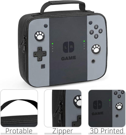 Game Lunch Bag for Boys Girls Gamer, Insulated Video Game Lunch Box for School Work Office Travel Picnic Hiking Beach, Waterproof Leakproof Portable Fits Most Bento Boxes