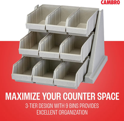 Cambro Versa - Self Serve Condiment and Utensil Bin - 12 Storage Bins - Ideal for food and coffee condiments (Black)
