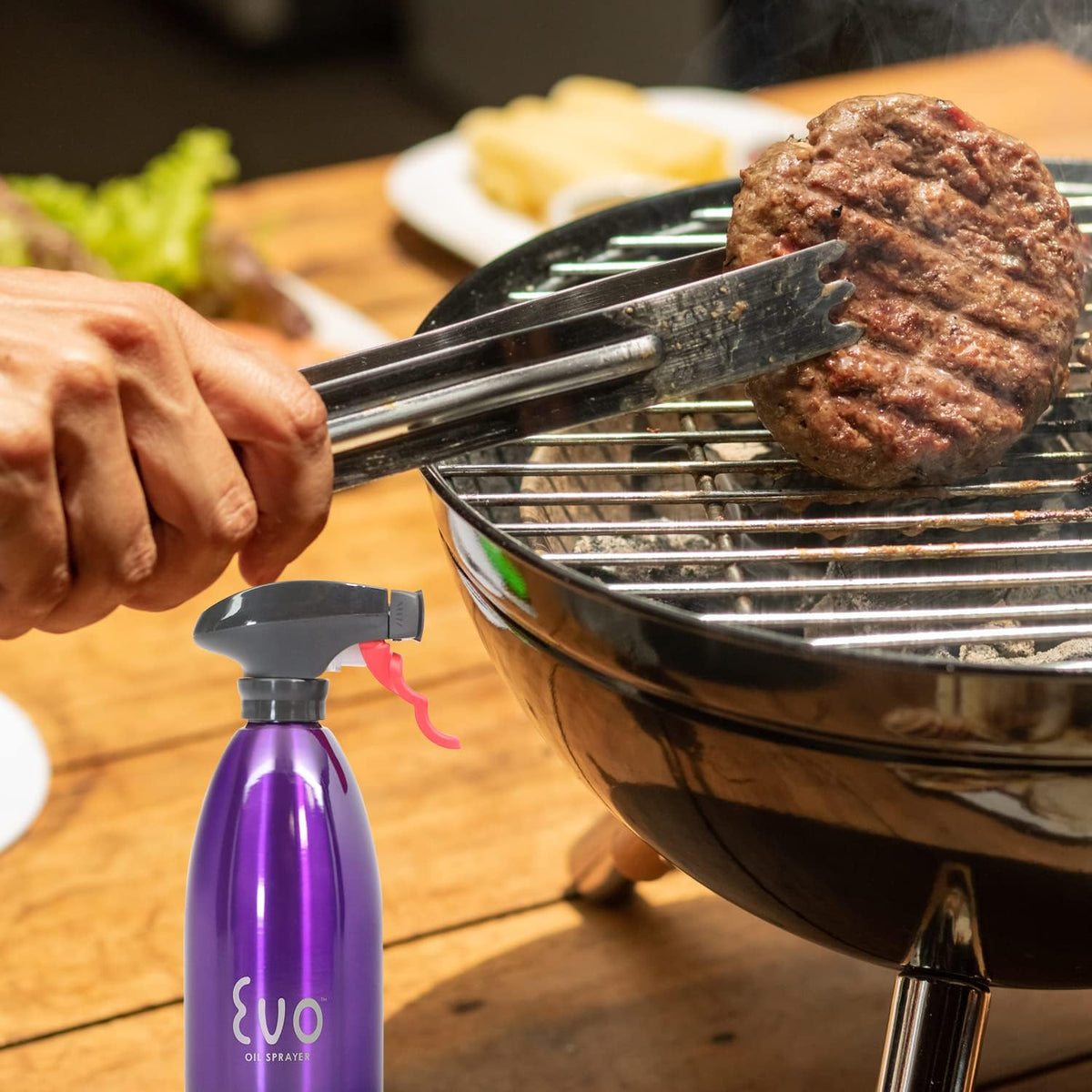 Evo Oil Sprayer 18/8 Stainless Steel, Non-Aerosol for Olive, Cooking Oils, and Vinegars, Silver, 16-Ounce Capacity