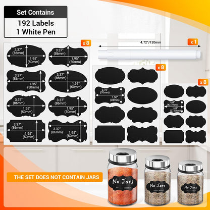 Segarty Food Label Stickers, 300 Pcs Blank Expiration Date Stickers to Write On, with 1 Black Pen, Waterproof Removable Freezer Labels for Glass Spice Jars, Canister, Food Container