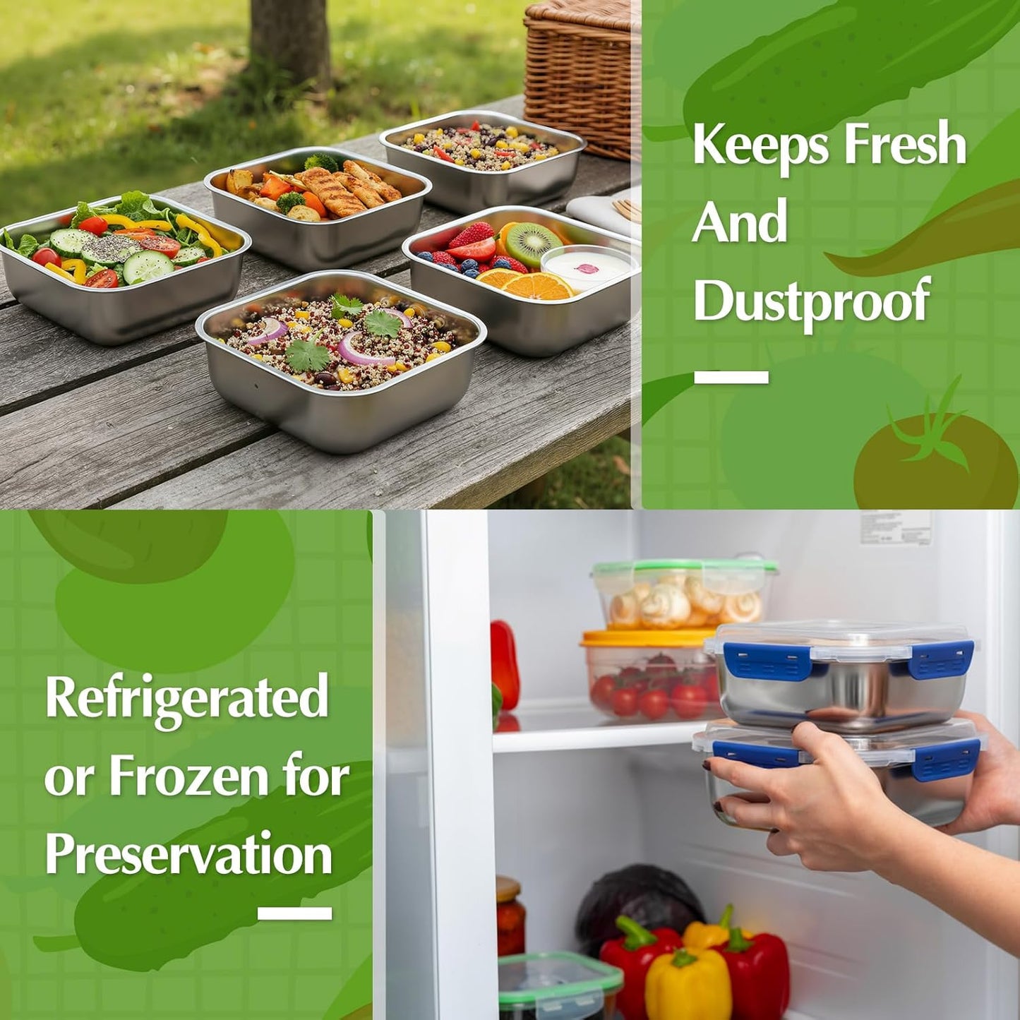 5 Pcs Grill Prep Trays Set Includes Grilling Deep Prep and Serve Trays, 2 Pcs 60oz Stainless Steel Food Container, Cutting Board for Raw Meat Marinating and Finished Cooked Food