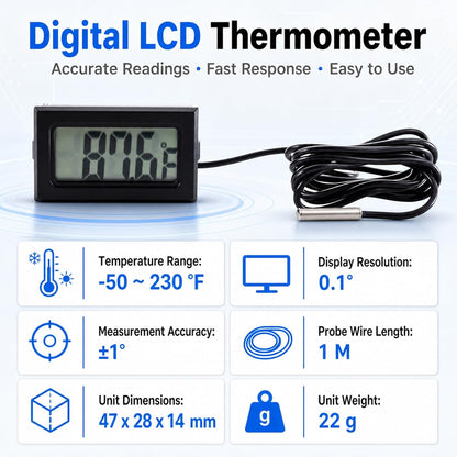 5-Pack Digital LCD Refrigerator Thermometer, Fahrenheit