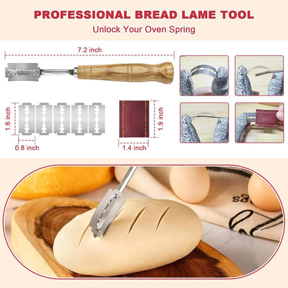 Sourdough Starter Kit with 2 Proofing Baskets & Starter Jar for Beginners