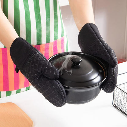 4 Pcs Oven Mitts and Pot Holders,500°F High Heat Resistant Kitchen Oven Mitts with Pot Holders,Long Oven Mitts with Recycled Cotton Infill and Silicone Non-Slip Surface for Baking and Cooking(Grey)