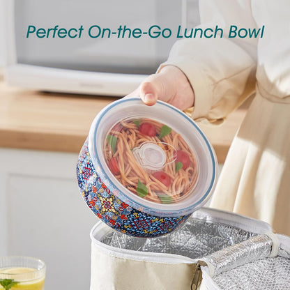 vancasso Serving Bowls with Lids Set of 4, Ceramic Nesting Mixing Bowls for Food Storage, Prep and Stackable, Dishwasher & Microwave Safe Gift Set, 60/36/20/10 OZ, Series SIMI