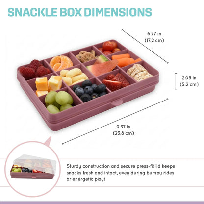 melii Snackle Box |12-Compartment Snack Container with Removable Dividers, BPA-Free Food Storage for Travel, School & On-the-Go Snacks, Kids & Family Organizer (Grey)