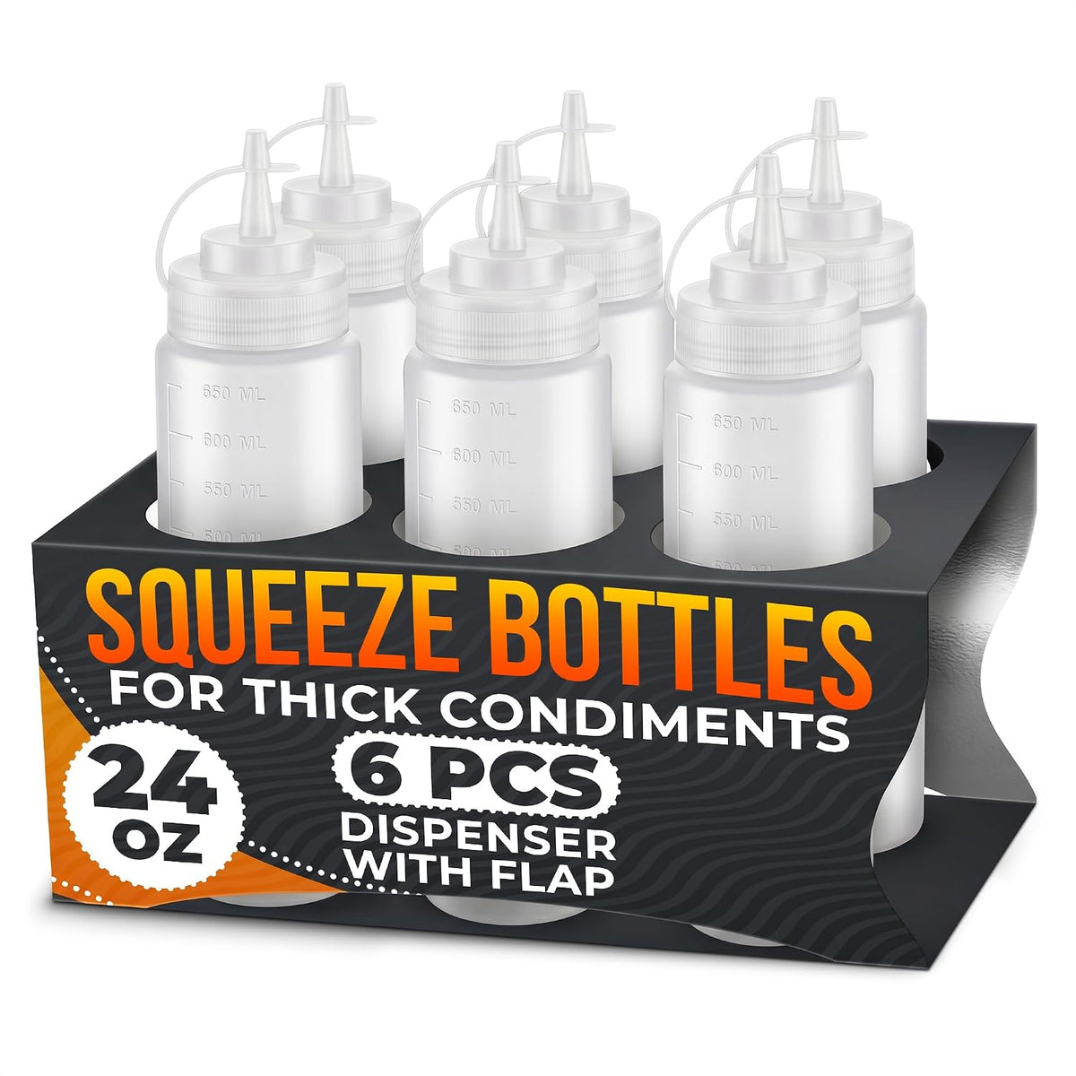 HYQO Small Squeeze Bottles for Sauces, 4 Oz Plastic with Cuttable Tip