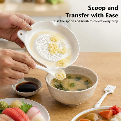 Multipurpose Garlic Grater Plate, Japanese Ceramic Grinder Plate, Ginger Grater Plate for Onion, Cheese, Lemon, Wasabi, Fruits and Vegetables in Kitchen
