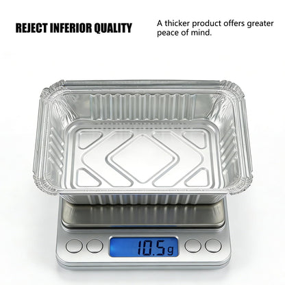 20 Pack Aluminum Pans with Lids(8.5"×6"), 2.25 lb Aluminum Foil Dinner Pans with Lids, Disposable Foil Pans for Baking, Cooking, Meal Prep, Takeaway and Freezing