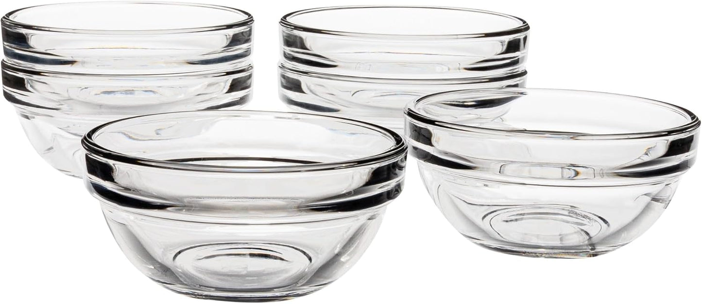Vikko Small Glass Bowls,3.5 Inch Mise En Place Bowls, Set of 6 Glass Pinch Bowl, Prep Dish For Cooking, Sauce Bowl, Snack, Dessert & Dip