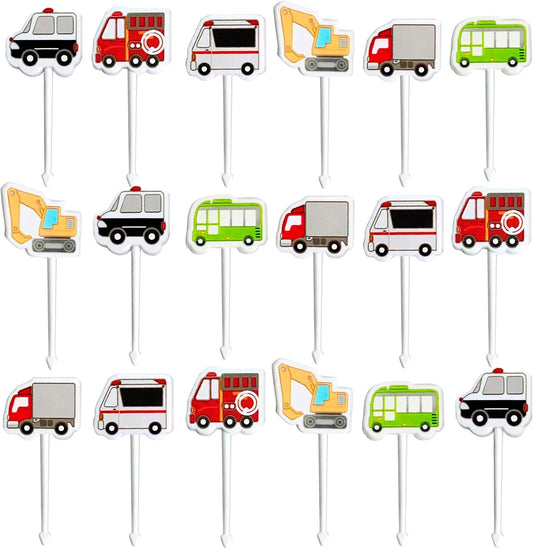 GET FRESH Vehicle Food Picks for Kids – 24-pcs Transport Car Bento Picks Lunch Box Decoration for Kids and Toddlers – Automobile Bento Deco Children Toothpicks Set