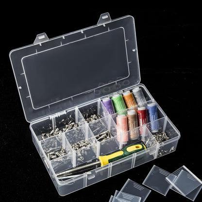 Gospire 15 Large Grids Clear Plastic Jewelry Box Organizer Storage Container with Removable Dividers (15 Grids - Clear)