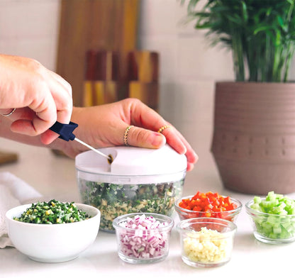 Pull String Food Chopper, 500 mL Manual Vegetable Cutter