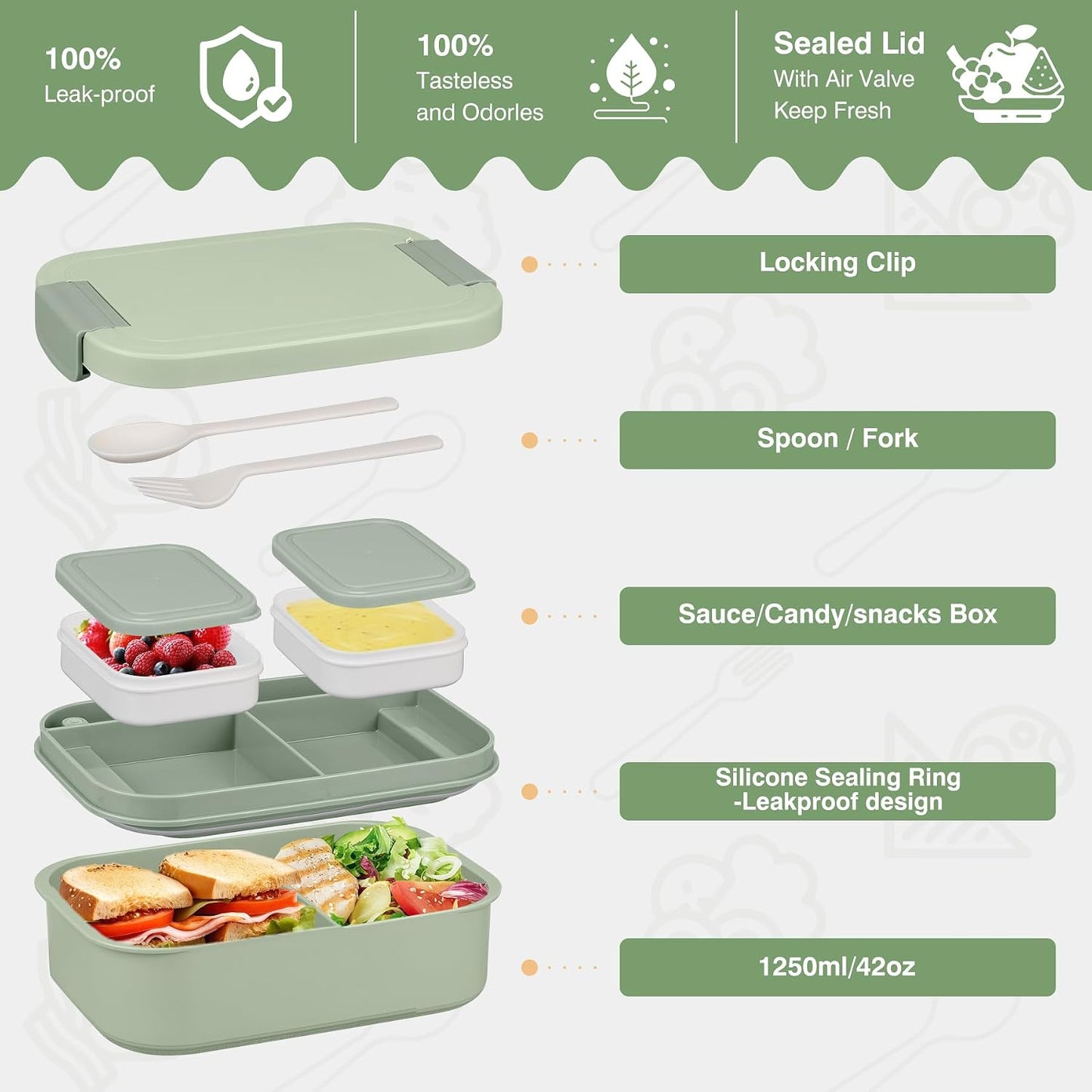 Bento Lunch Box Set with 10.5oz Soup Thermo Food Jar for Adults Kids, Stainless Steel Leak-proof Lunch Container with 4 Compartment, Coffee Tumbler with Lunch Bag for School Travel Office-Grey