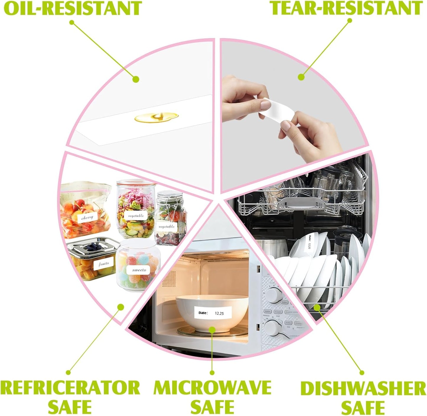 Removable Freezer Labels Stickers, 1 x 3 Inch Blank Removable Freezer Labels Food Storage Stickers, Date Label Waterproof Oil Resistant Easy Clean No Residue- 250 Sheets
