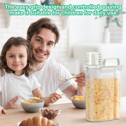 TBMax 2 Pack Airtight Rice Container 5 Lbs +10 Lbs, Cereal Container Oatmeal Storage with Easy-pouring Spout & Handy Cup for Flour Grain Beans, Pet Dog Cat Bird Food Storage Dispenser -Pink