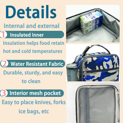 Kulle Astronaut Lunch Box for Boys, Insulated Kids Lunch Bag with Freezable Compartment, Thermal Reusable Lunchbox for School, Outdoor, Daycare - Space Theme Design