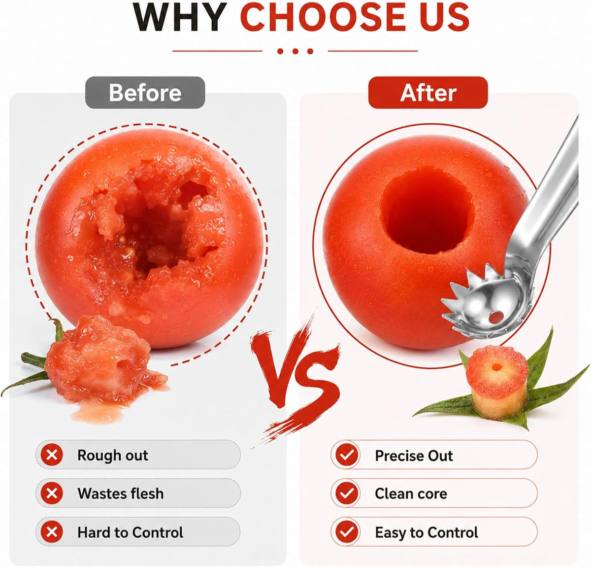 5 Pcs Tomato Stem Corer, Strawberry Huller Tool