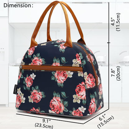 FlowFly Insulated Lunch Cooler Bag - Tote Bag Organizer for Women/Men, Black - Colors B
